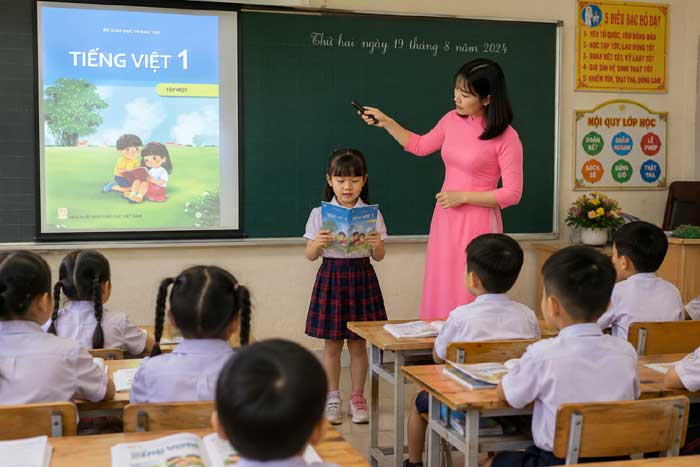 Bạn nhỏ đọc bài